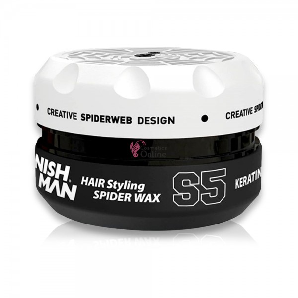 Ceara pentru par cu fixare medie NISH MAN Spider S5, cu keratina, 150ml